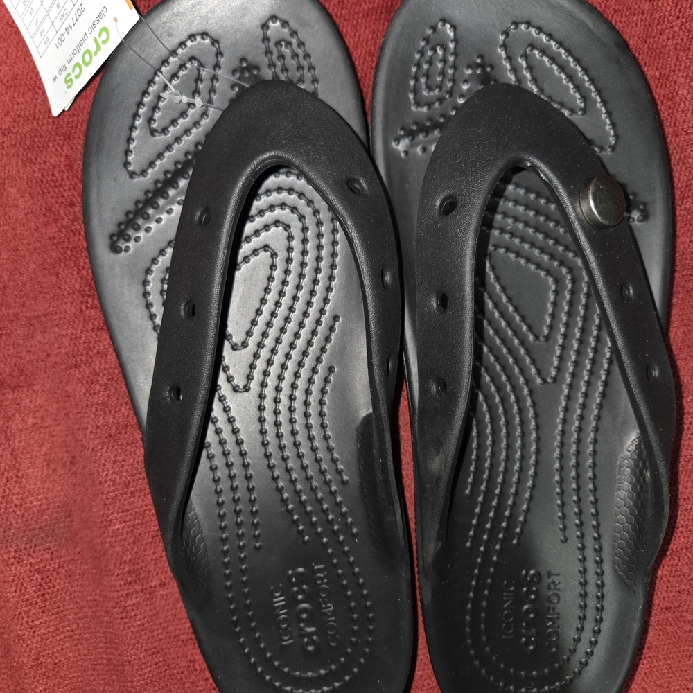 Black Crocs Flip Flops